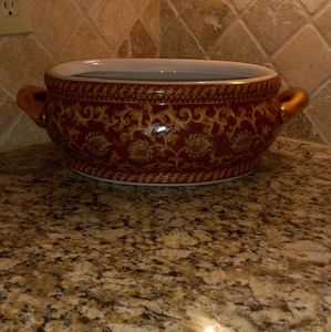 Antique Chinese Oval Planter Fish Bowl Foot Bathe